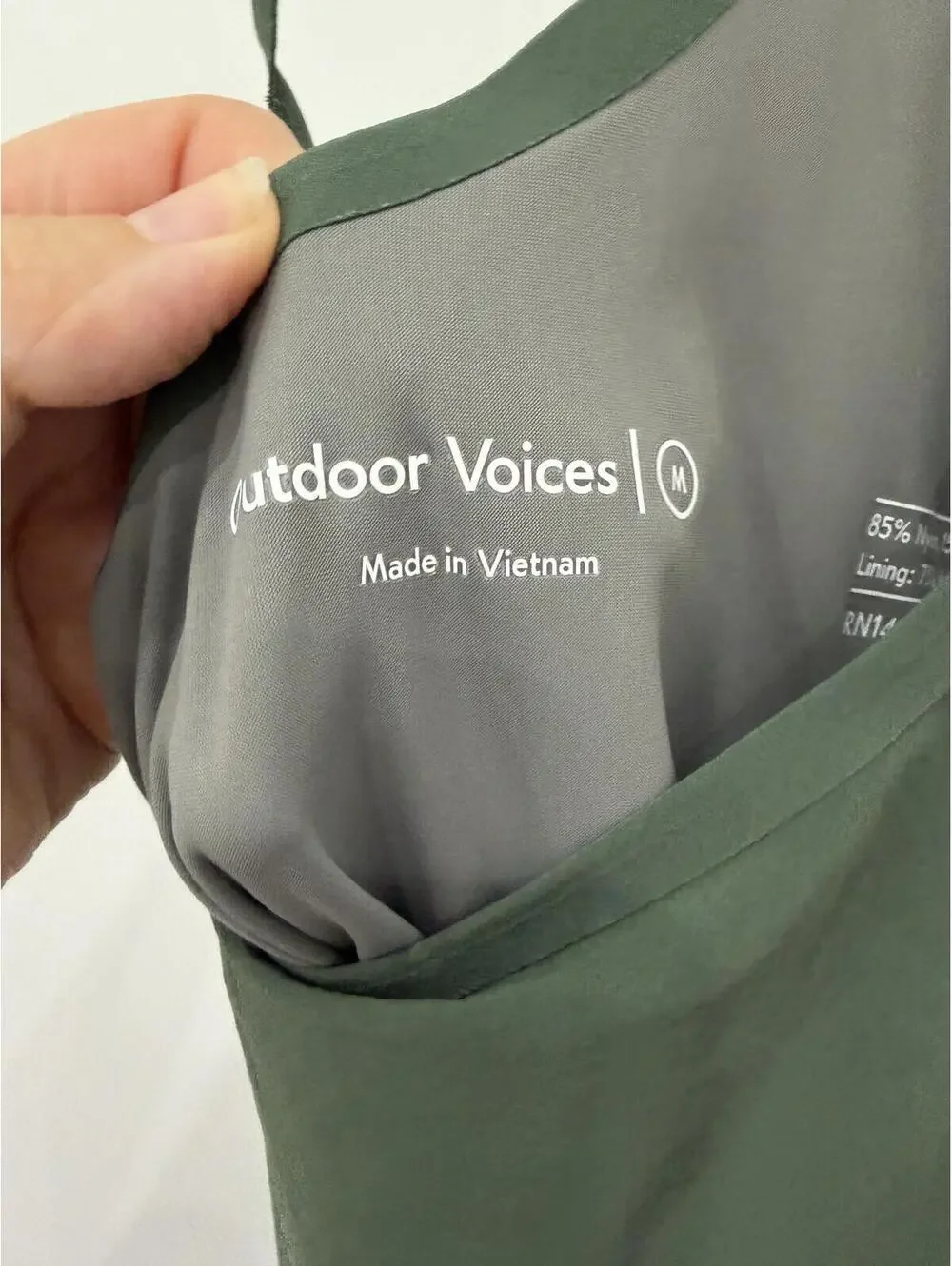 Outdoor Voices Dark Green Athletic Tank Dress with Built-In Lined Support - Picture 5 of 11